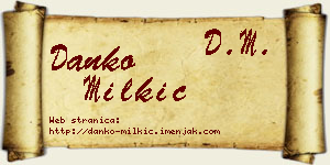 Danko Milkić vizit kartica